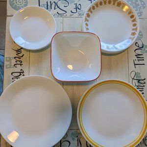 Vtg. Corelle Dining Bowls, Platter/ Plates  3different groupings Price per group